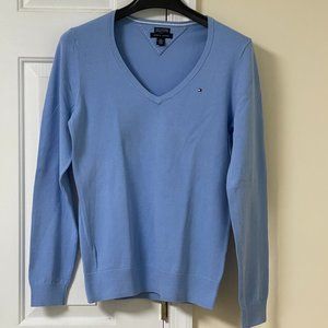 Tommy Hilfiger Blue V-Neck Pullover Sweater